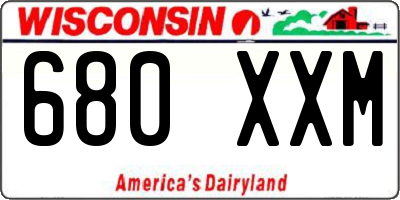 WI license plate 680XXM
