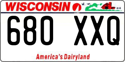 WI license plate 680XXQ