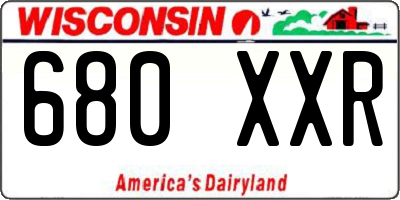 WI license plate 680XXR