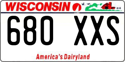 WI license plate 680XXS