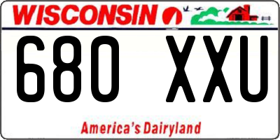 WI license plate 680XXU