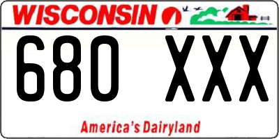 WI license plate 680XXX