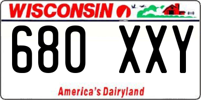WI license plate 680XXY