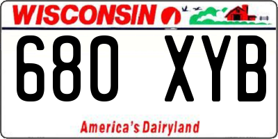 WI license plate 680XYB