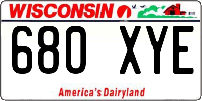 WI license plate 680XYE