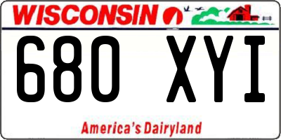 WI license plate 680XYI