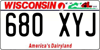 WI license plate 680XYJ