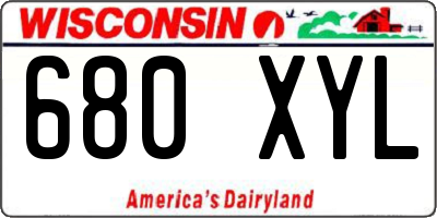 WI license plate 680XYL