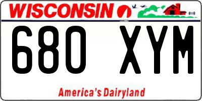 WI license plate 680XYM