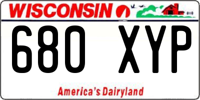 WI license plate 680XYP