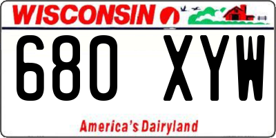 WI license plate 680XYW