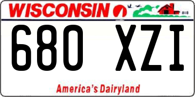 WI license plate 680XZI