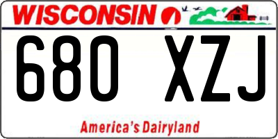 WI license plate 680XZJ