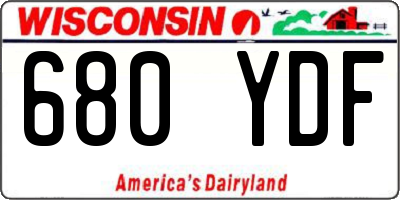 WI license plate 680YDF