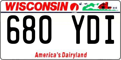 WI license plate 680YDI