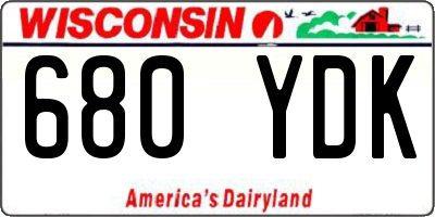 WI license plate 680YDK