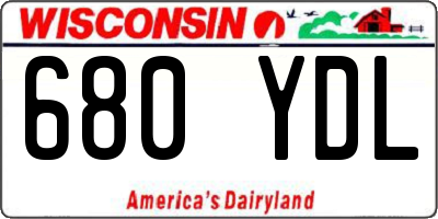 WI license plate 680YDL