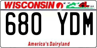 WI license plate 680YDM