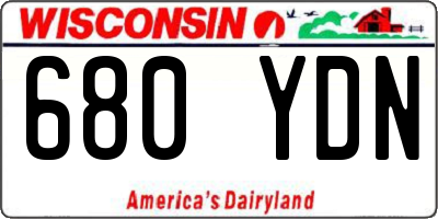 WI license plate 680YDN