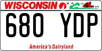 WI license plate 680YDP