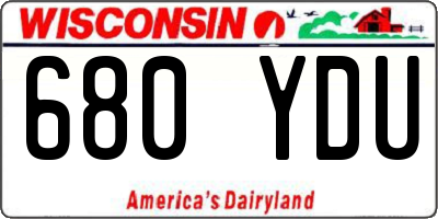 WI license plate 680YDU