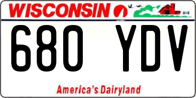 WI license plate 680YDV