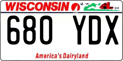 WI license plate 680YDX