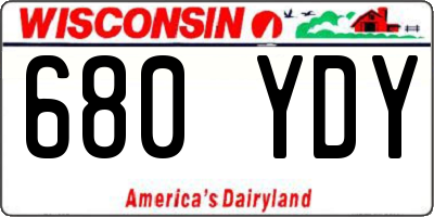 WI license plate 680YDY