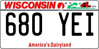 WI license plate 680YEI