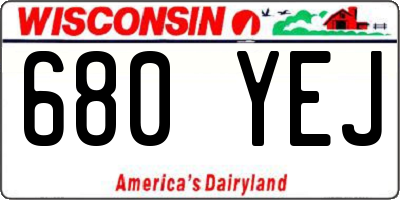 WI license plate 680YEJ