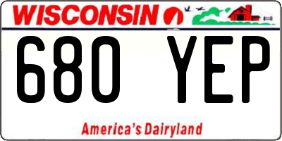 WI license plate 680YEP