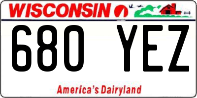 WI license plate 680YEZ