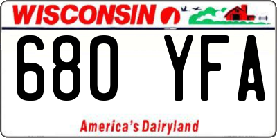 WI license plate 680YFA