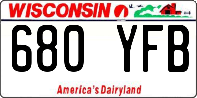 WI license plate 680YFB