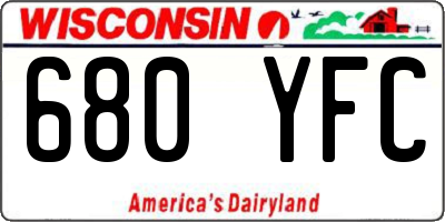 WI license plate 680YFC