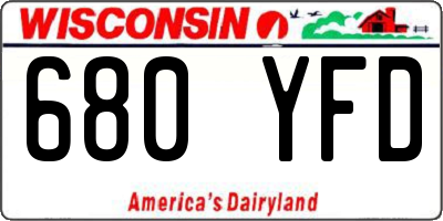 WI license plate 680YFD