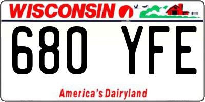 WI license plate 680YFE