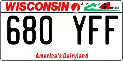 WI license plate 680YFF