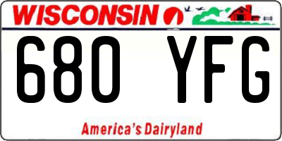 WI license plate 680YFG