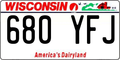 WI license plate 680YFJ