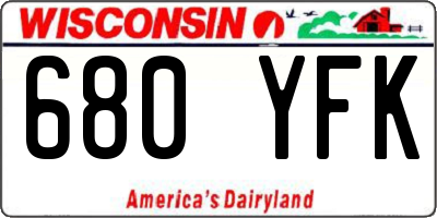 WI license plate 680YFK