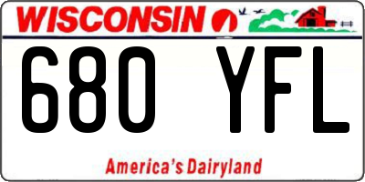 WI license plate 680YFL