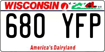 WI license plate 680YFP