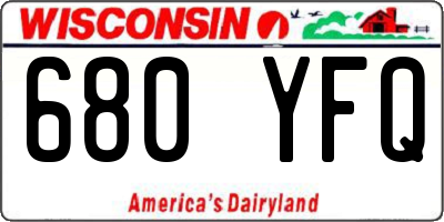 WI license plate 680YFQ