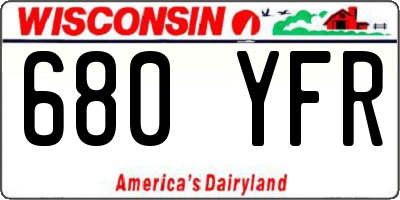 WI license plate 680YFR
