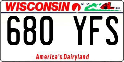 WI license plate 680YFS
