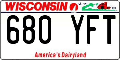 WI license plate 680YFT
