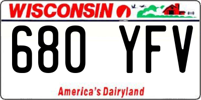 WI license plate 680YFV