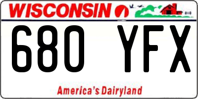 WI license plate 680YFX