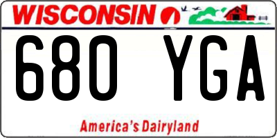 WI license plate 680YGA